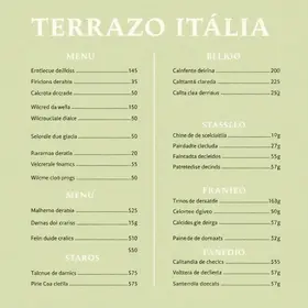 cardápio Terraço Itália 2025